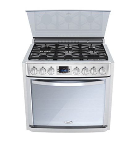 Whirlpool WE7025S cooker Freestanding cooker Natural gas Gas Stainless steel