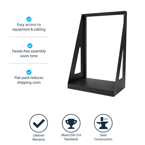 StarTech.com 16U 2-Post Open Frame Desktop Server Rack – image 8