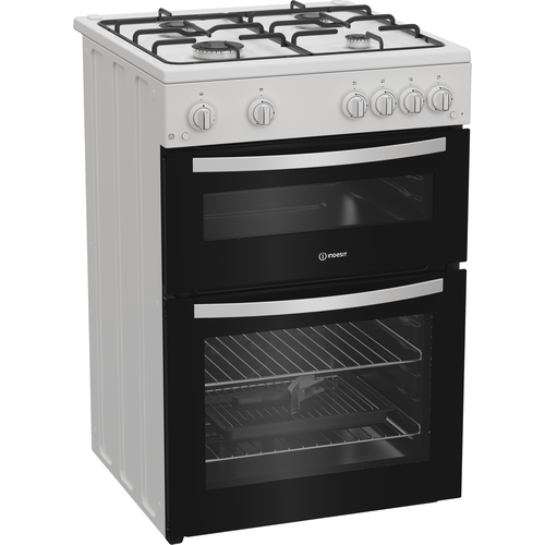 Indesit ITG6GW 60cm Twin Cavity Gas Cooker in White 4 Gas Burners 72 L - image 3