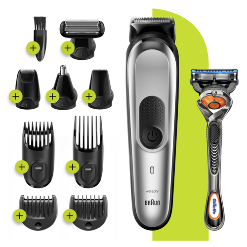 Braun 10-in-1 Trimmer MGK7220 Men Beard Trimmer, Body Grooming Kit & Hair Clipper, Silver Grey – image 5
