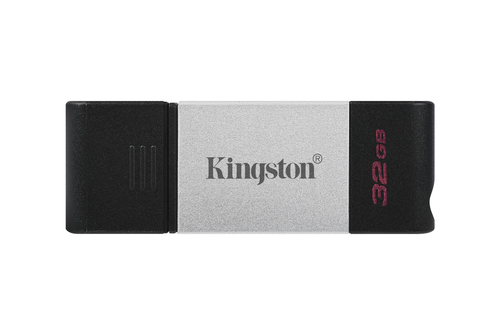 Kingston Technology DataTraveler 80 Co-logo USB флеш накопитель 32 GB USB Type-C 3.2 Gen 1 (3.1 Gen 1) Черный, Серебристый
