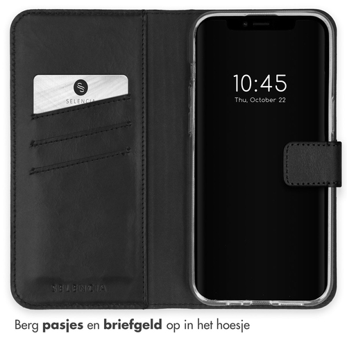 Selencia Echt Lederen Bookcase iPhone 15 Plus - Zwart, afbeelding 3
