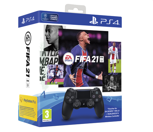 Sony Interactive Entertainment DualShock 4 V2 + FIFA 21 + PS plus Черный Bluetooth/USB Геймпад Аналоговый/цифровой PlayStation 4
