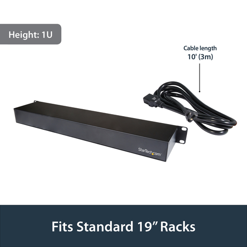 StarTech.com 1U 19 inch 8 Port Rack Mount PDU - IEC C13 Socket Rackmount Power Supply/Strip - Horizontal Server Rack Mountable PDU /Data Center Power Distributi – image 7