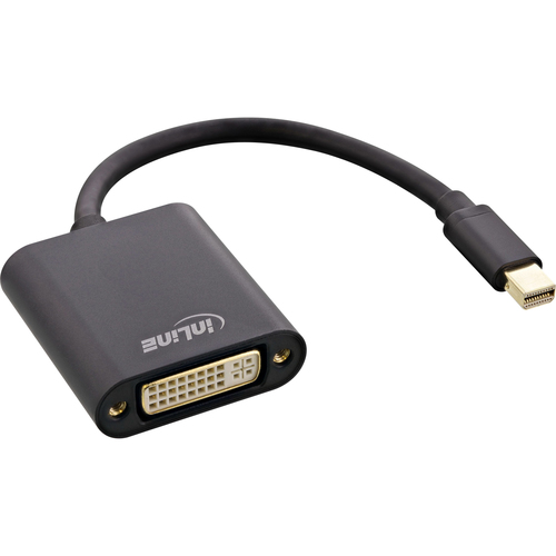 Product image: InLine Mini DisplayPort male / DVI-D 24+1 Adapter female Aluminum black, 0.15m