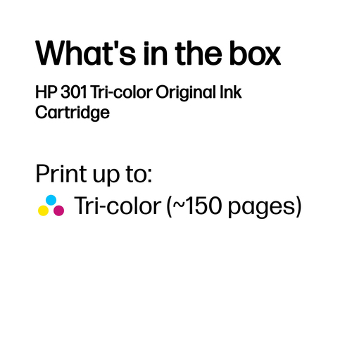 Original HP No.301 Tri Colour Ink Cartridge - image 3