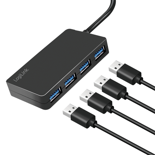 USB Hub Logilink USB 3.2 4-Port Black, afbeelding 3