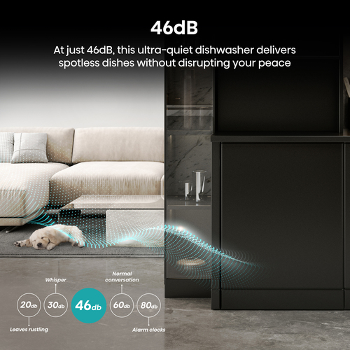 Hisense HV642C65UK Full-size Fully Integrated Dishwasher, Black - image 8