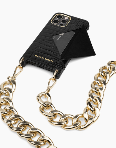 iDeal of Sweden Necklace Case iPhone 12 PRO MAX Neo Noir Croco