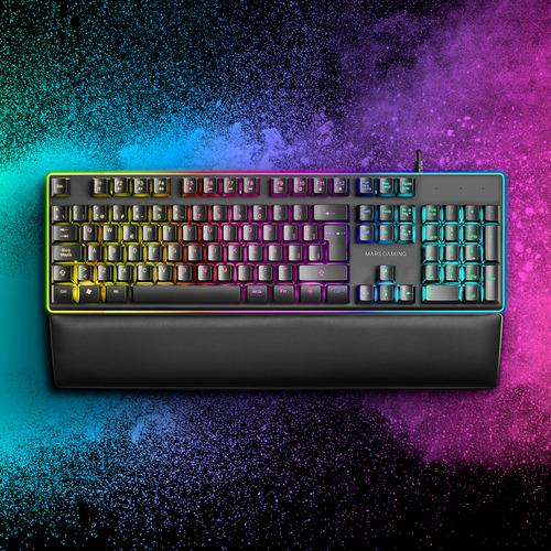 Mars Gaming MK320ES Gaming Keyboard H-Mech 13 Modes RGB and Halo Cushioned Wristrest Antighosting Spanish Language – image 2
