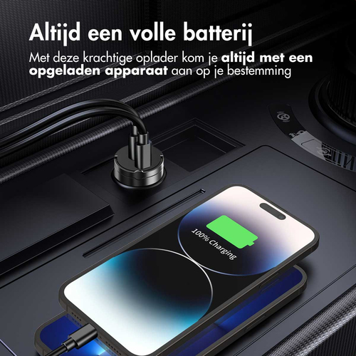 <div>Met de Accezz autolader laad je onderweg razendsnel je apparaten op. Dankzij de dubbele USB-C poorten en Power Delivery 3.0 technologie kun je, afbeelding 2
