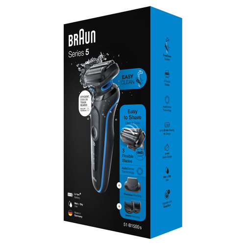 Braun Series 5 51-B1500s Foil shaver Trimmer Black, Blue – image 6