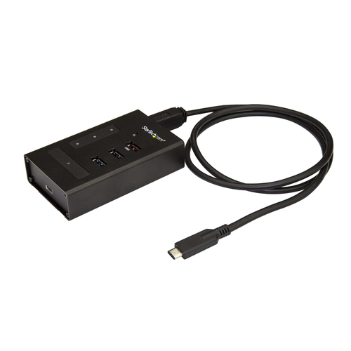 StarTech.com 4 Port USB C Hub - USB Type-C to 1x USB-C/3x USB-A - Commercial Metal USB 3.0 Hub - SuperSpeed USB 3.2 Gen 1 (5Gbps) - Self Powered - BC1.2 Fast Ch