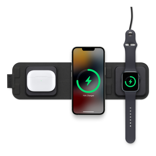 mophie 401311507 зарядное устройство для мобильных устройств Наушники, Гарнитура, Смартфон, Умные часы Черный USB Беспроводная зарядка Быстрая зарядка Для помещений