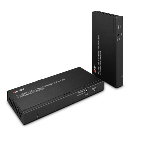 Lindy 38349 AV extender AV transmitter & receiver Black