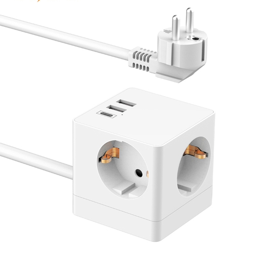 Accezz PowerCube Strip | 6-in-1 - 1x USB-C + 2x USB-A + 3x stopcontact