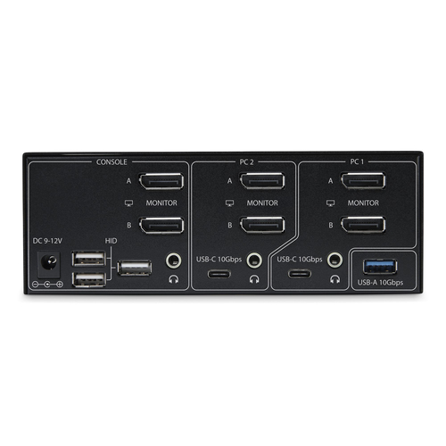 StarTech.com 2-Port Dual-Monitor DisplayPort KVM Switch, 8K 60Hz / 4K 144Hz, DP 1.4, 2x USB 10Gbps Ports, 4x USB HID Ports, Hotkey Switching, TAA Compliant KVM / audio / USB switch Desktop – billede 6