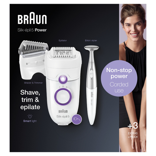 Braun Silk-épil 5 SE5-825 epilator 28 tweezers Purple, White – image 3