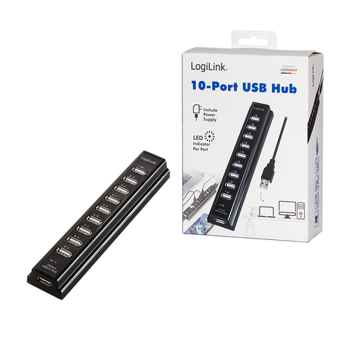 LogiLink USB 2.0 Hub 10-Port - Hub, afbeelding 8