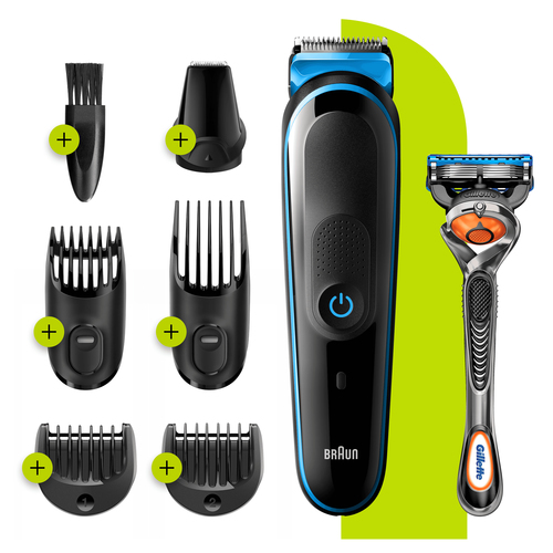Braun All-in-one 7-in-1 Trimmer MGK3245 Men Beard Trimmer, Face Trimmer & Hair Clipper, Black/Blue – image 3