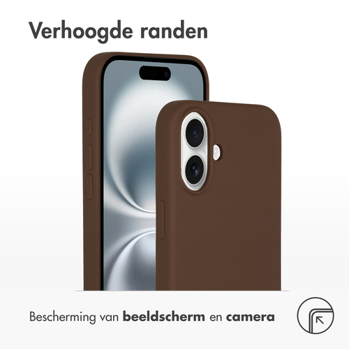 Accezz Liquid Silicone Backcover met MagSafe iPhone 16 Telefoonhoesje Bruin, afbeelding 6