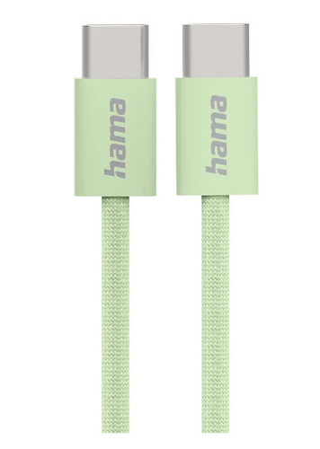 Product image: Hama Fabric USB cable USB 2.0 1 m USB C 0.48 Gbit/s Green