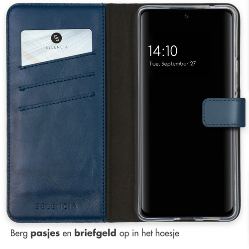 Selencia Echt Lederen Bookcase Samsung Galaxy A53 - Blauw, afbeelding 3