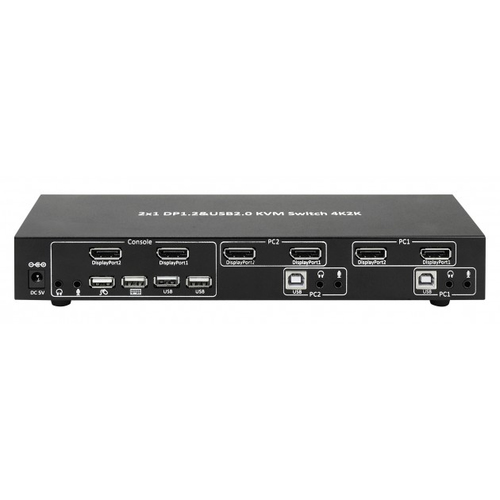 Techly Idata Dp-Kvm2 Chaveador Kvm Preto