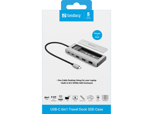 Sandberg USB-C 6in1 Travel Dock SSD Case – image 3