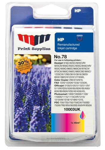 MM Black Inkjet Cartridge - Replaces HP No.78 (C6578AE) - 30% Extra ink compared to OEM