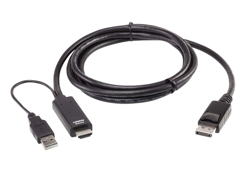 ATEN 2L-7D02HDP видео кабель адаптер 1,8 m HDMI + USB DisplayPort Черный