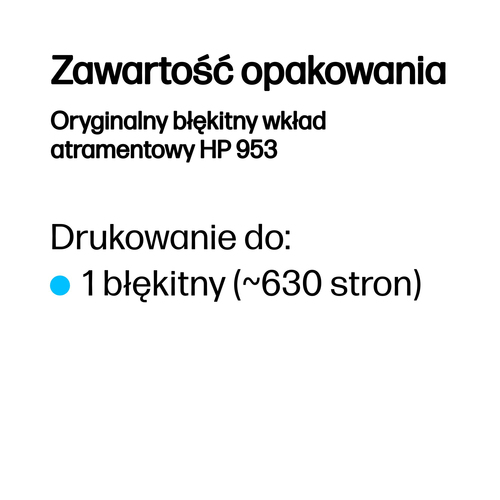 Oryginalny wkład tusz do drukarki HP 953  (F6U12AE) Błękitny (Cyan)