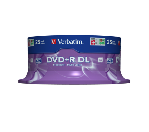 Verbatim DVD+R Double Layer 8x Matt Silver 25pk Spindle 8,5 GB DVD+R DL 25 Stück(e)