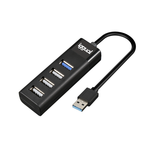 iggual IGG317686 interface hub USB 3.2 Gen 1 (3.1 Gen 1) Type-A 5000 Mbit/s Black