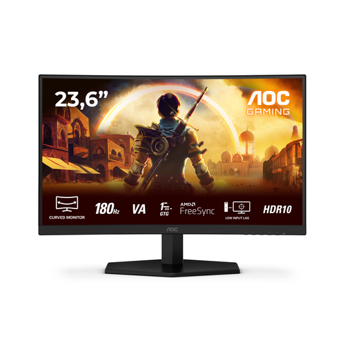Aoc C24G42E Full HD 24" Curved VA Wled Gaming Monitor - Black & Red, Black,Red - image 1