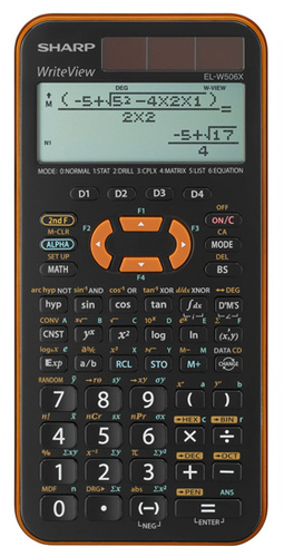 Sharp EL-W506XB-YL calculator Pocket Scientific Black, Orange