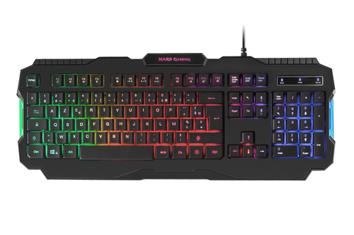 Mars Gaming MRK0FR Gaming Keyboard RGB Rainbow Lighting Antighosting French Language