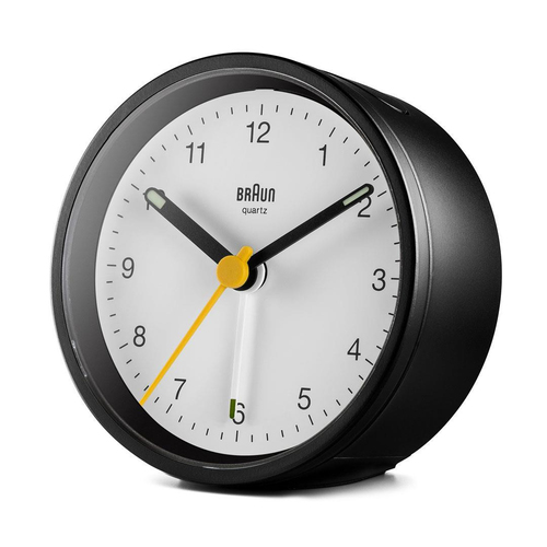 Braun BC12BW Reloj despertador analógico Negro, Blanco