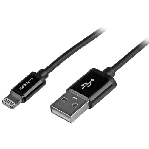 StarTech.com 1m (3ft) Black Apple 8-pin Lightning Connector to USB Cable for iPhone / iPod / iPad - Charge and Sync Cable - 1 meter (USBLT1MB) Lightning-kabel 1m Sort – billede 4