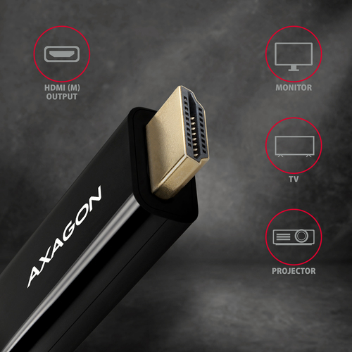 Axagon RVDM-HI14C2 Mini-DisplayPort zu HDMI Adapterkabel 4K/30 Hz 180 cm lang - Kabel - Digital/Display/Video Mini DisplayPort -> HDMI 1,8m – billede 3