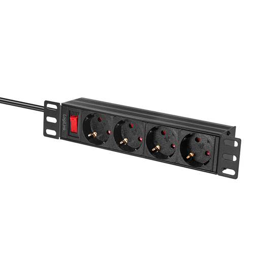 LogiLink Steckdosenleiste 4-fach mit Schalter,10"(1HE),2m, afbeelding 3
