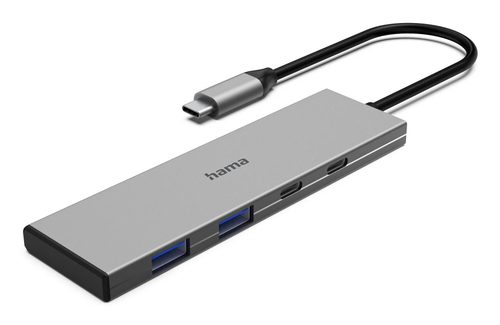 Hama 00200147 хаб-разветвитель USB Type-C 10000 Мбит/с Серый