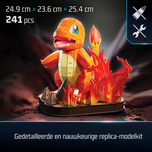 4D Build PUZZ4D - Maqueta Charmander de 241 Piezas - Puzzle 3D Pokemon Charmander de 25,5 cm - Maquetas para Construir Adultos y Niños - Puzzles para Adultos y Niños - Juegos de Mesa
