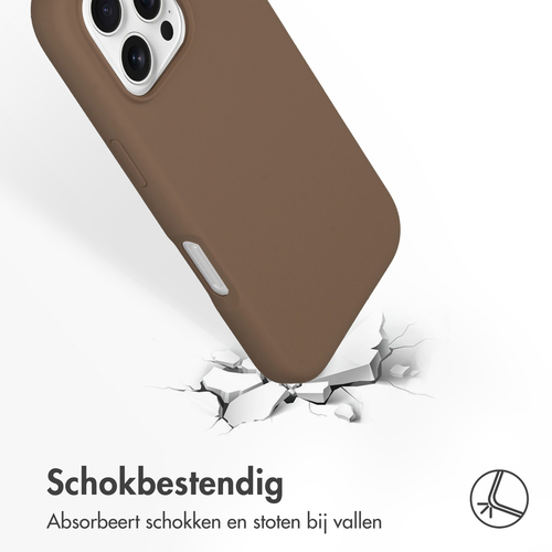 Accezz Liquid Silicone Backcover met MagSafe iPhone 16 Pro Telefoonhoesje Bruin, afbeelding 4