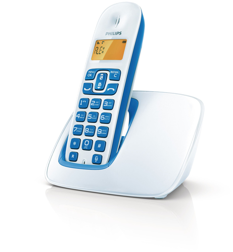 Philips BeNear CD1901WB/51 telephone DECT telephone Caller ID Blue, White