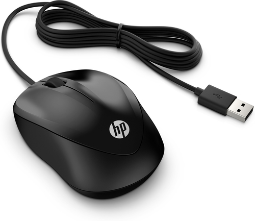 HP Wired Mouse 1000 Muis Zwart, afbeelding 2