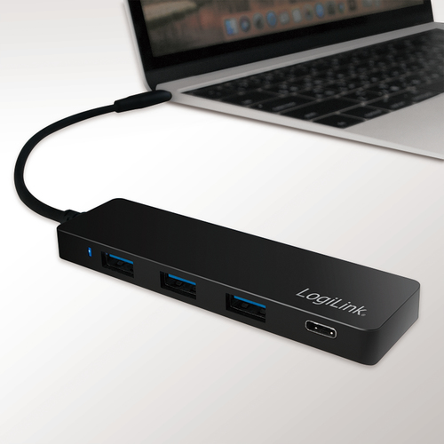 LogiLink UA0311 USB 3.0 (3.1 Gen 1) Type-C 5000Mbit/s Zwart hub 3x USB A 1x C, afbeelding 3