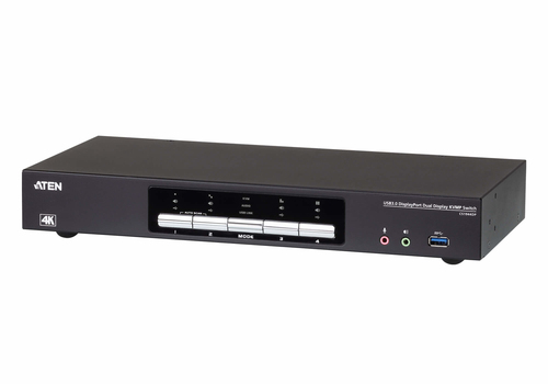 4-PORT USB3.0 4K DUAL-VIEW DISPLAYPORT KVMP SWITCH.