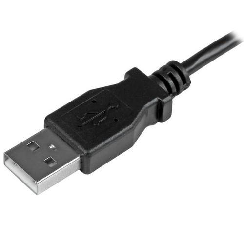 StarTech.com 2m 6 ft Micro-USB Charge-and-Sync Cable - Left-Angle Micro-USB - M/M - USB to Micro USB Charging Cable - 24 AWG (USBAUB2MLA) USB-kabel 2m Sort – billede 3