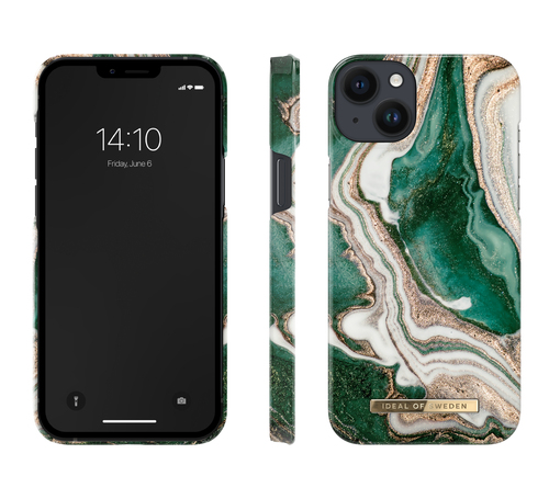 iDeal of Sweden Printed Case iPhone 14PL Golden Jade Marble – image 2